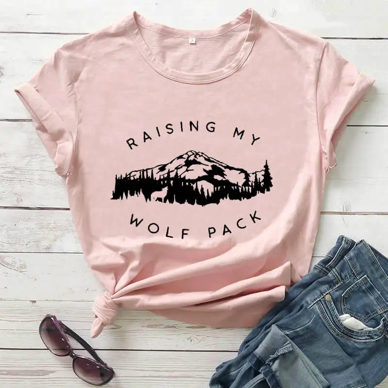 Hæve Min Wolf Pack, Sjove Kvinder T-Shirt Mødre af Wild Ones T-Shirt Mødre Lift Shirts Mors Dag Gave Nye Ankomst Bomuld Skjorte