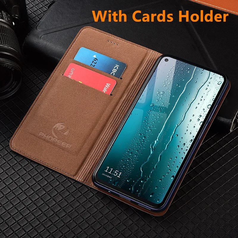 Flip Ægte Kalveskind Læder Kreditkort Tilfældet For Xiaomi Poco X3 NFC/Xiaomi POCO F2 Pro/Xiaomi POCOphone F1 Telefonen Tilfælde Dækker