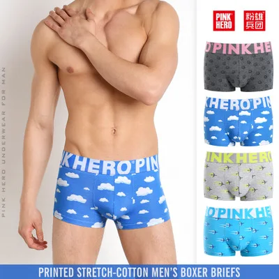 2020 Mærke PINK HERO Mode Mandlige Undertøj af Bomuld Mænd Boxer-Shorts af Høj kvalitet Mænd Mandlige Boksere Komfortable Underbukser