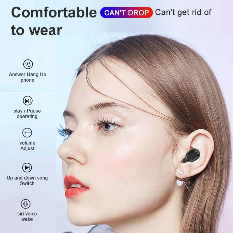 L21 Pro Bluetooth-5.0 Hovedtelefoner Trådløse Hovedtelefoner LED Display TWS Stereo Sport Vandtætte Øretelefoner Headset til IOS/Android-Telefoner