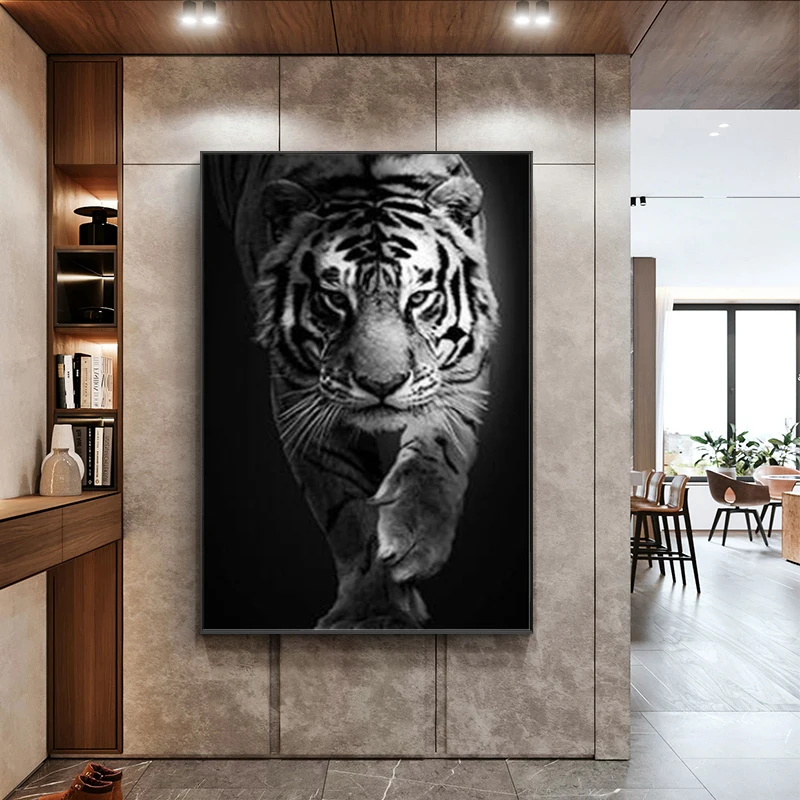 Sort Og Hvidt Dyr Tiger Art prints Væg Kunst, Billeder Kanvas at Male Abstrakt Lærred, Plakat Maleri Hjem Indretning