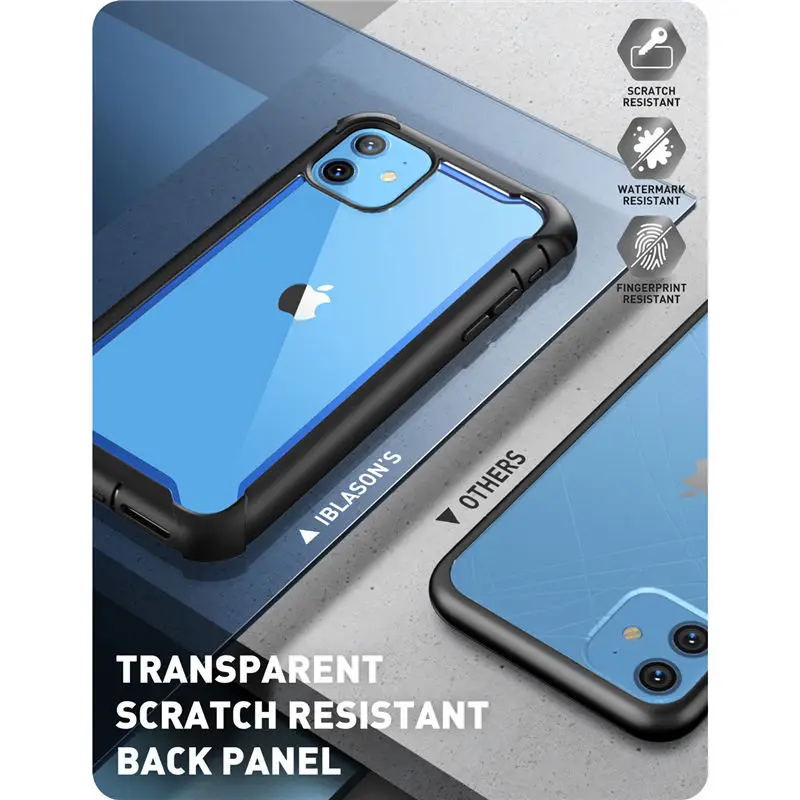 Jeg-BLASON For iPhone-11 Tilfælde 6.1 tommer (2019 Release) Ares Full-Body Robust Klart Bumper Cover Sag med Indbygget Skærm Beskytter