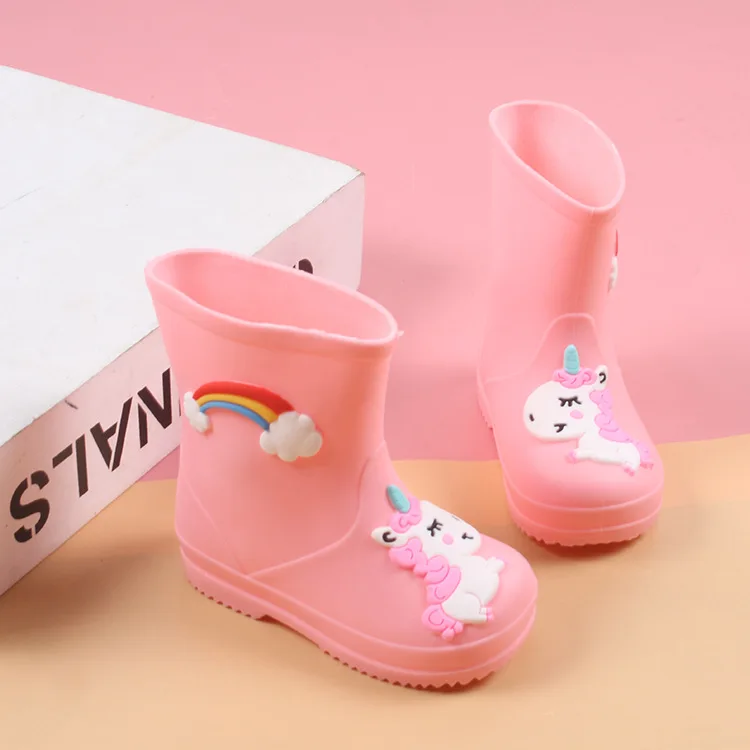 Nye Rainbow Unicorn gummistøvler Børn For Drenge Regn Støvler Vandtæt Baby Piger, Non-slip PVC-Gummi Vand Sko Børn Rainboots