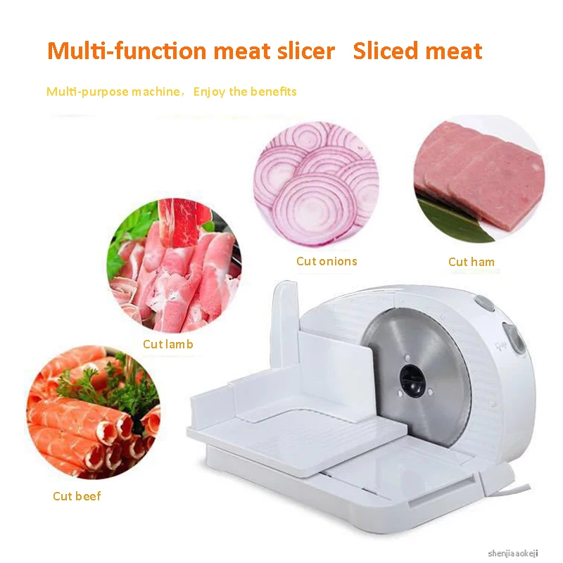 Elektriske kød pålægsmaskine Multi-funktion brød, toast mad cutter for frosset oksekød, fårekød skinke vegetabilsk udskæring maskine 220v