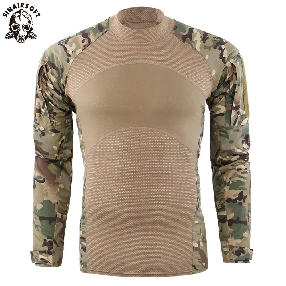 Taktisk langærmet Bomulds T-Shirt Generation III Bekæmpe Frog Shirt Mænd Uddannelse Camo Shirts AMERIKANSKE Hær Militær Uniform Airsoft