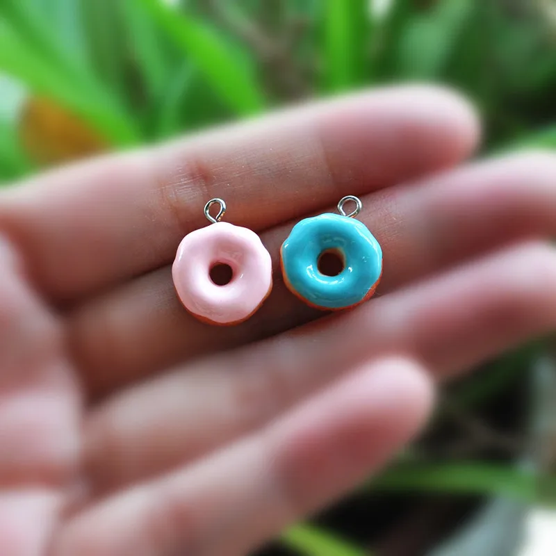20pcs søde donut charms halskæde nøglering vedhæng til DIY-øreringe