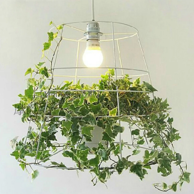 Moderne kreative grønne potteplante Vedhæng lys til soveværelse og spisestue hænger lihgt lampen E27 110-240V