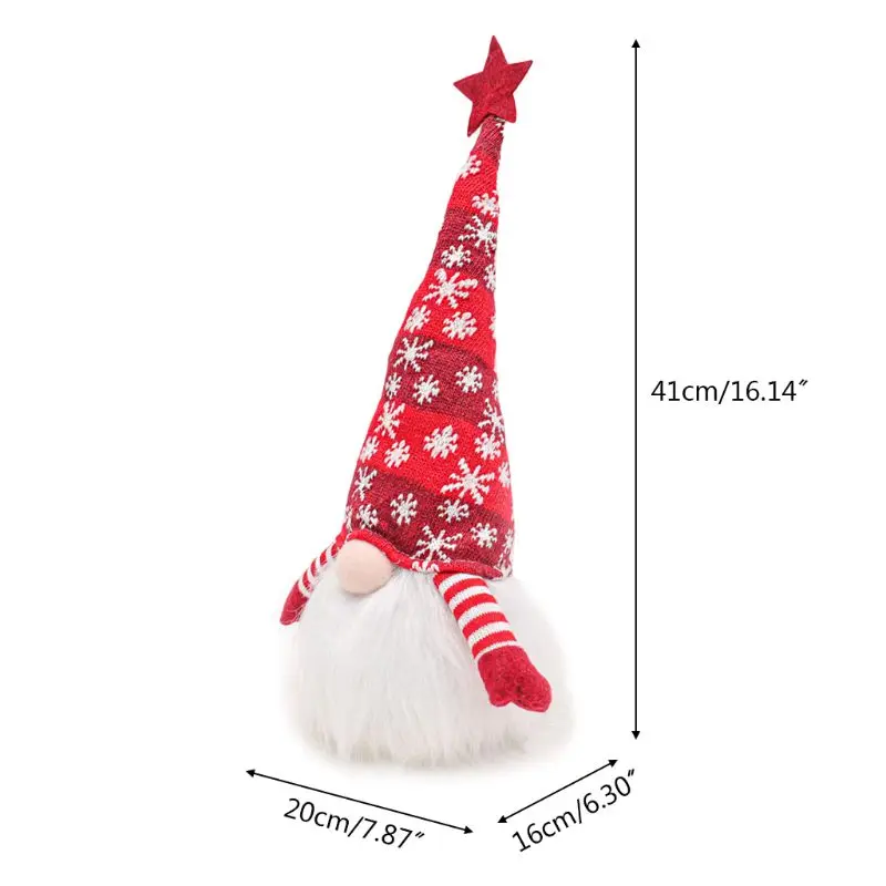 Jul Elf Dekoration Lange Hat svenske Gnome Tomte Dukke Ornamenter LED Lys, Nye 2020
