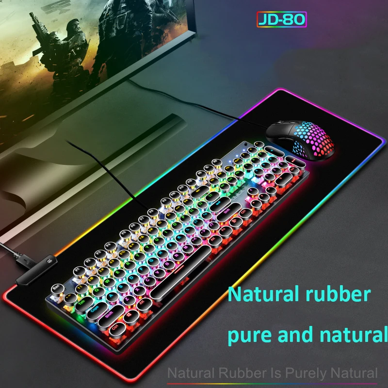 Gaming musemåtte RGB Stor musemåtte Computer, Gamer Musemåtte Stor musemåtte med Baggrundsbelysning for Tastatur PC Skrivebord Spille Mat
