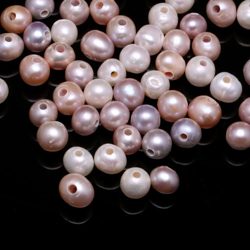 5Pcs Hul diameter 2.0 rund Perle Naturlige Ferskvands Perler til en Halskæde Armbånd Smykker at Gøre DIY Tilbehør 10-11mm