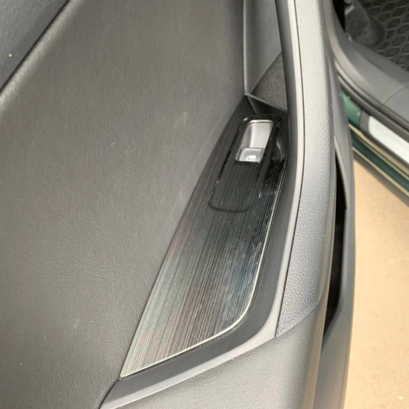 Car Glass Lift Switch Panel Pailletter Indre Armlæn Dekorativ Ramme for Skoda Kodiaq 2016 2017 2018 Bil Tilbehør