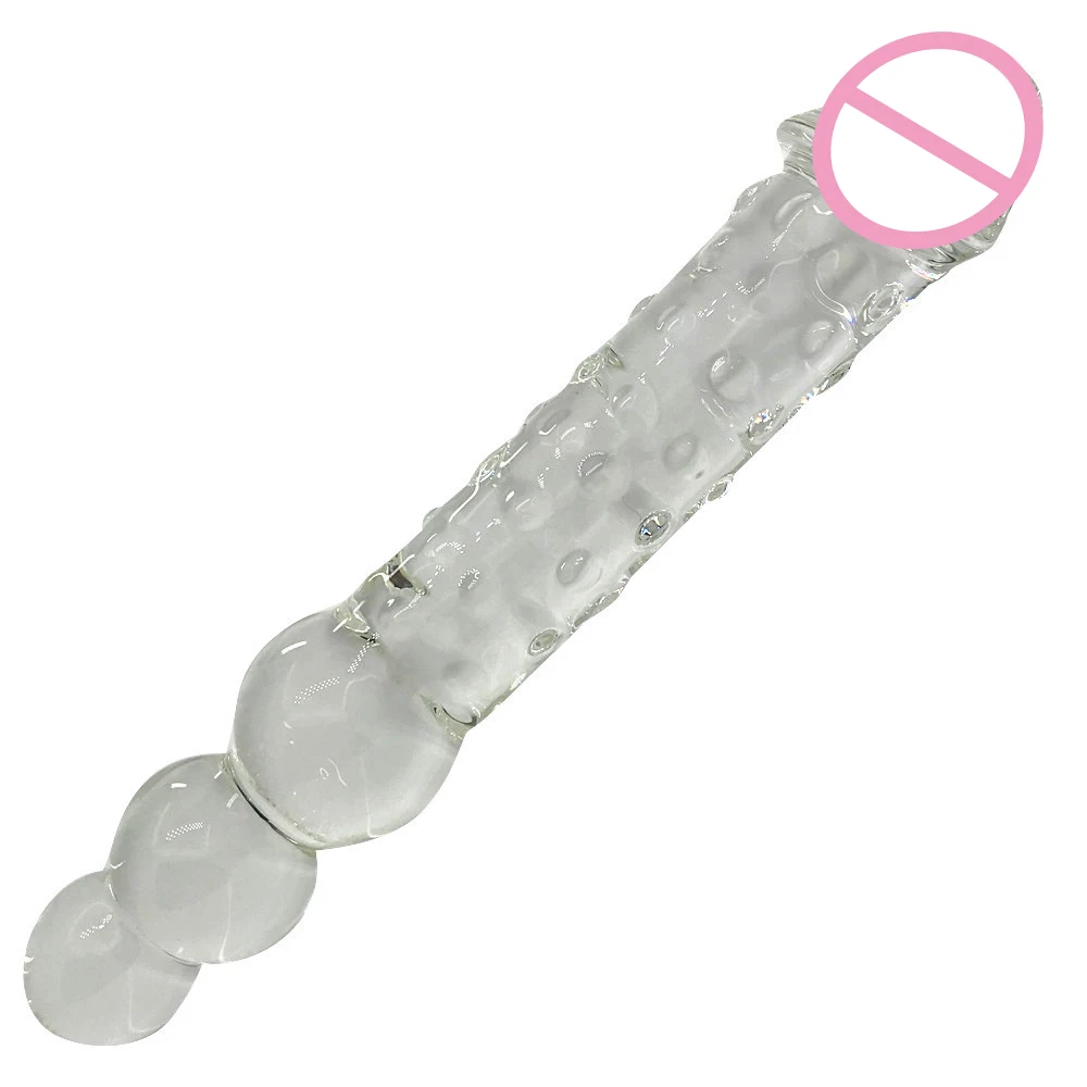 Store glas dobbelt dildo stort glas butt plug anal perler dobbelt anal realistisk penis g-spot massage sex legetøj til par