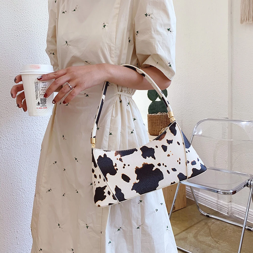 Kvinder Ko Mælk, Håndtaske Kvindelige PU Læder skuldertaske Lille Underarm Skulder Tote Tasker Kreative Design Smarte Kvindelige Håndtaske 2020