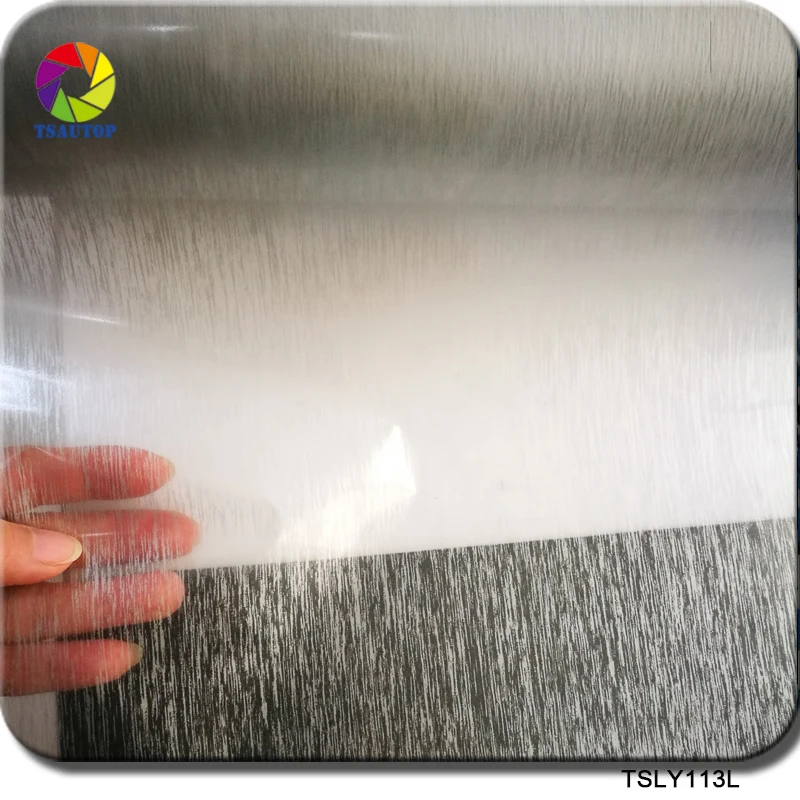 Gratis forsendelse TSAUTOP 0,5 m bredde vand overførsel printing flim aqua print film transparent sølv børstet film wdf113L