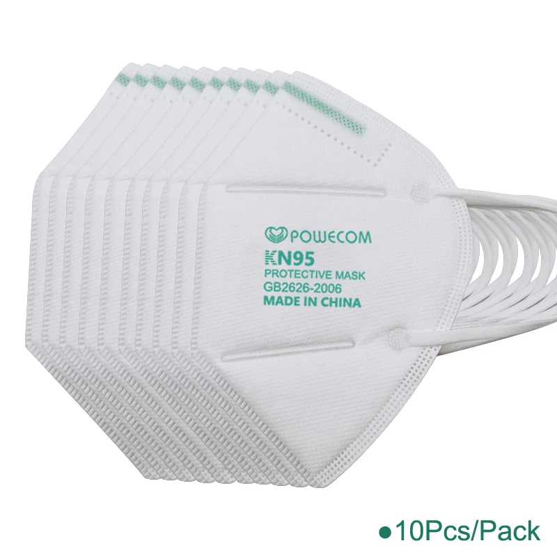 POWECOM Maske KN95 ansigtsmaske 10 Stk KN95 støvmasker Beskyttende Munden Masker 4 Lag Filter Åndbar Ansigt, Mund Maske Genanvendelige