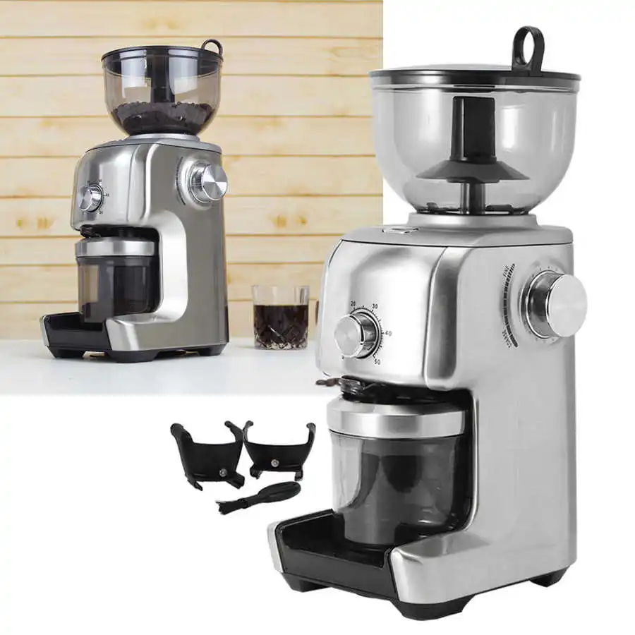 Elektrisk kaffekværn, 1-16 Slibning Indstillinger Coffee Bean slibemaskine 2-10 Kopper Husstand Espresso Slibe Værktøjer EU Stik