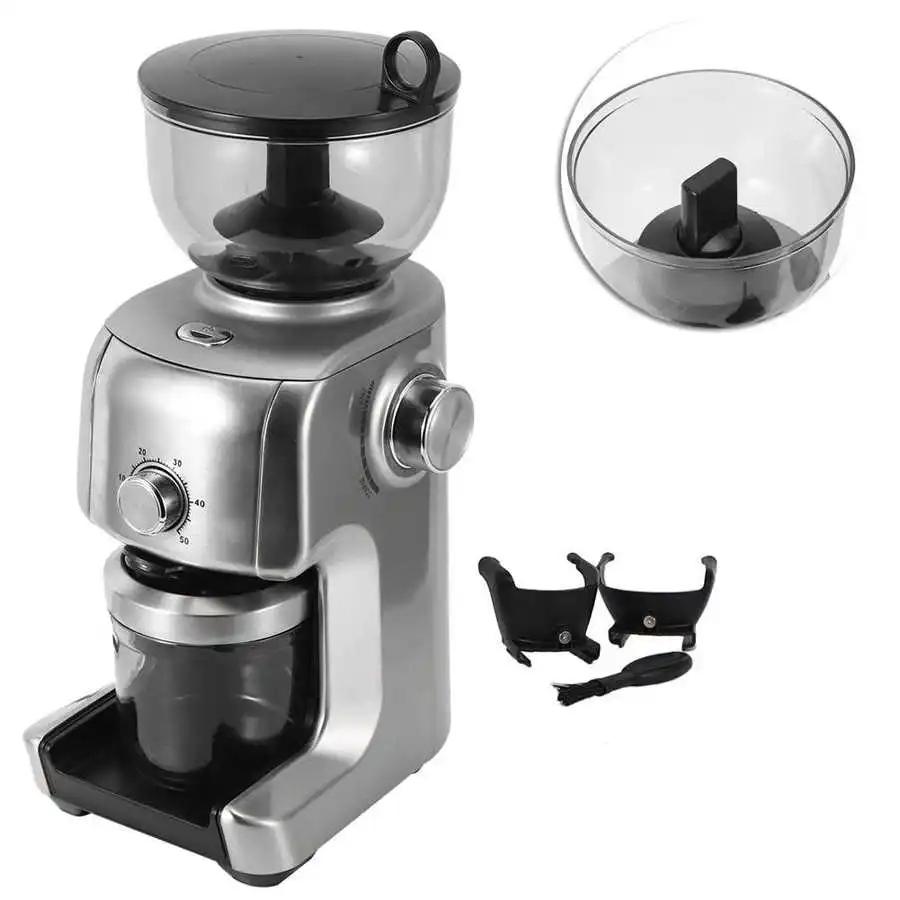 Elektrisk kaffekværn, 1-16 Slibning Indstillinger Coffee Bean slibemaskine 2-10 Kopper Husstand Espresso Slibe Værktøjer EU Stik
