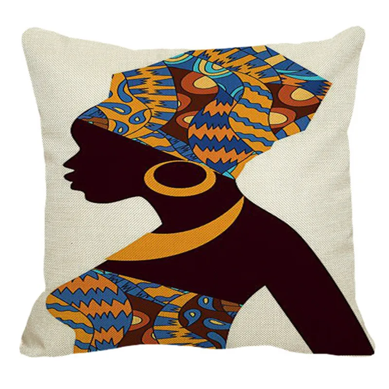 XUNYU Design Afrika Maleri Kunst Indtryk Eksotiske Dekoration Stil Sofa Smide Pude Dække Bomuld Olie Maleri Pude