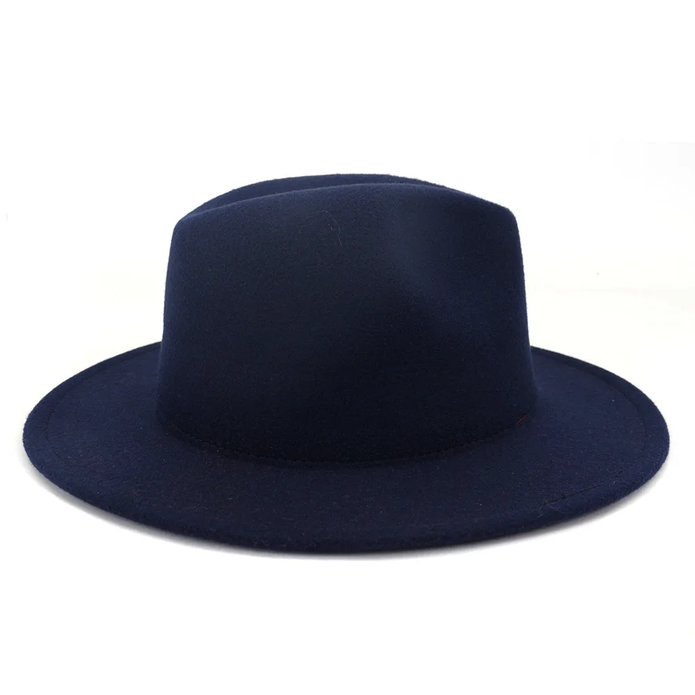 Ny Britisk Klassisk Huer til Kvinder, Mænd Navy Blue Red Patchwork Uldne Fedora Jazz Panama Hat Engros Top Caps