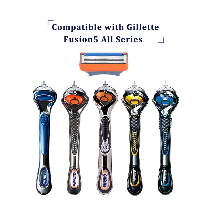 Udskiftelige Blade Passer Til Gillette Fusion 5 Alle Serie Safety Razor Blade Barbering Kassetter Til Mænd 5 Lag Rustfrit Stål