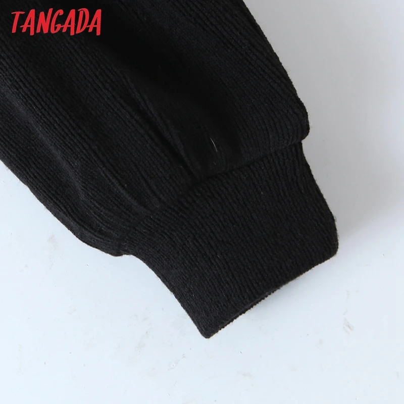 Tangada Kvinder Nitte Rullekrave Strikket Sweater, Jumper Kvindelige Elegante Oversize Trøjer Smarte Toppe 8H21
