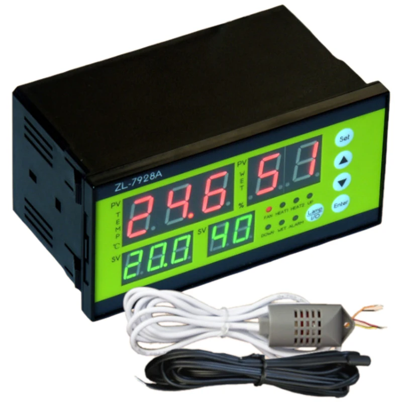 ZL-7928A, 100/220Vac, 12V Batteri-Backup, Tør Udgange, Multifunktions Automatisk Inkubator, Inkubator-Controller