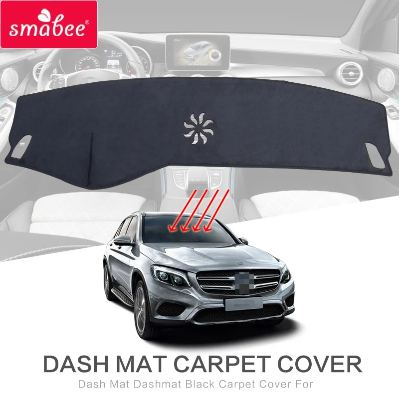 Smabee Dash Mat Dashmat for Mercedes-Benz GLC COUPE Anti-Slip Dashboard-Pad, Sort Tæppe Bilens Instrumentbræt Solcreme isolering
