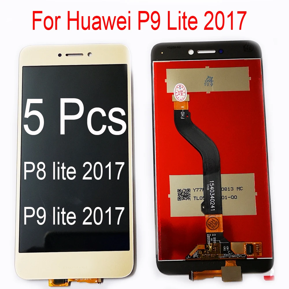 Engros 5 Pc ' er/Masse til Huawei P9 lite 2017 LCD-skærmen p8 lite 2017-skærm med touch med stellet