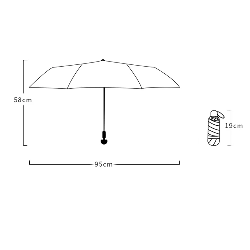 YADA 2020 Frugt Vandmelon 8 Knogler Mini taske Paraplyer Parasol INS 5-Foldning Parasoller Regn For Kvinders UV-Paraply YS200117