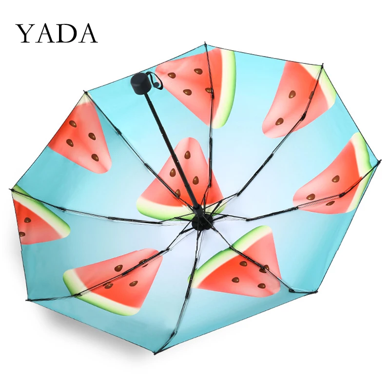 YADA 2020 Frugt Vandmelon 8 Knogler Mini taske Paraplyer Parasol INS 5-Foldning Parasoller Regn For Kvinders UV-Paraply YS200117