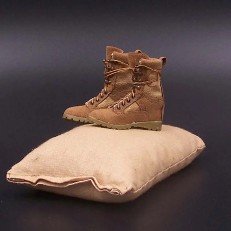 1/6 Skala Kvindelige Soldat Desert Combat Boots Model Tilbehør Solide Indvendige Snøre Støvler 12