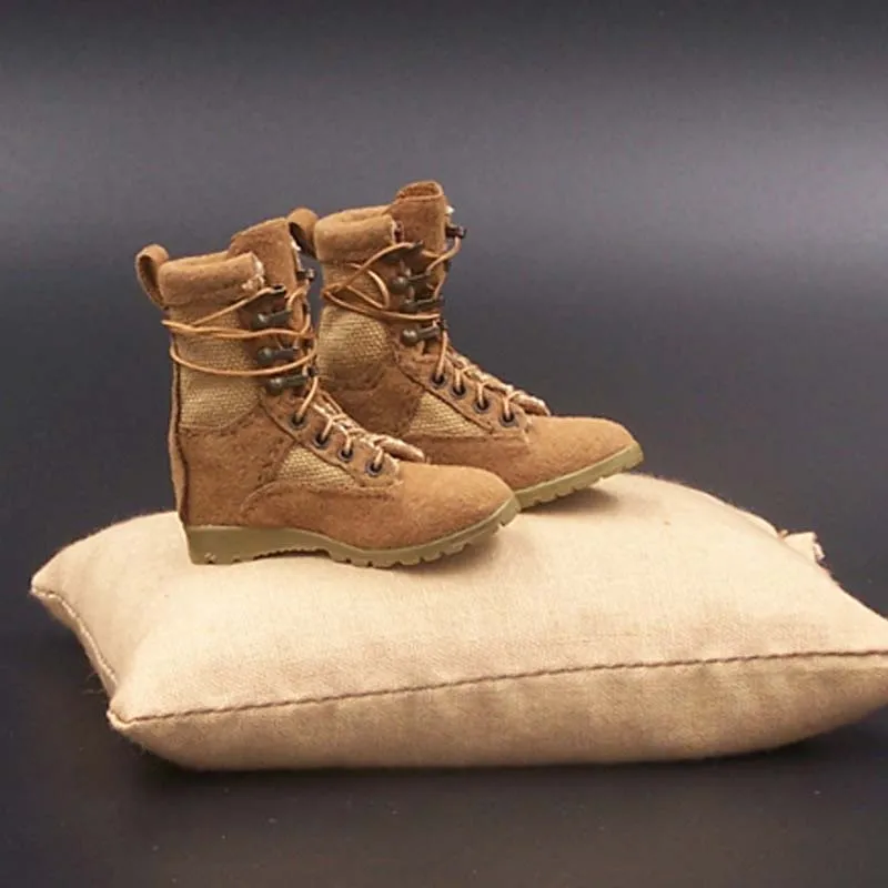 1/6 Skala Kvindelige Soldat Desert Combat Boots Model Tilbehør Solide Indvendige Snøre Støvler 12