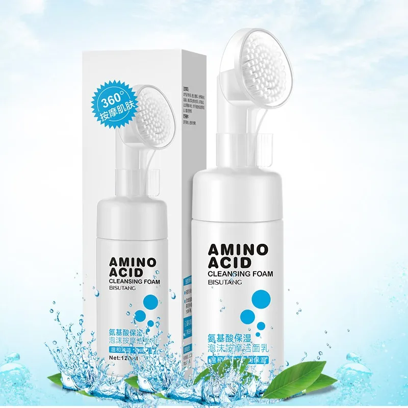 Naturlige Eksfolierende Rense Pore Fugt Huden Pleje, Vask Pensel Gøre Op Aminosyre Facial Cleanser Skum