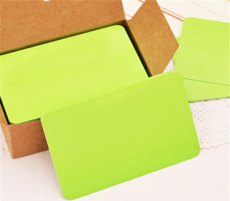 100pcs/meget Ren Farve Kort Søde Mini Kraft Ord, Kort Blankt Papir Postkort Memo Pad, Notepad Kreative Papirvarer