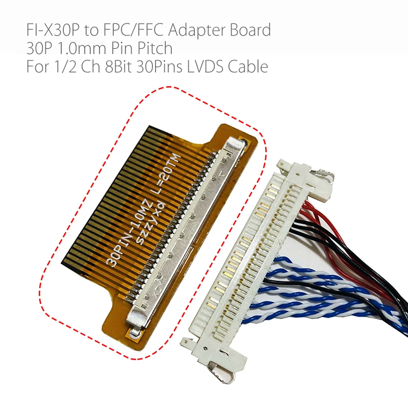 1ch 2ch 8bit 30pins FI-X30P at PFC FFC 30Pin 1mm fleksibel fladskærms-kabel-Adapter yrelsen Converter Stik til lcd led controller