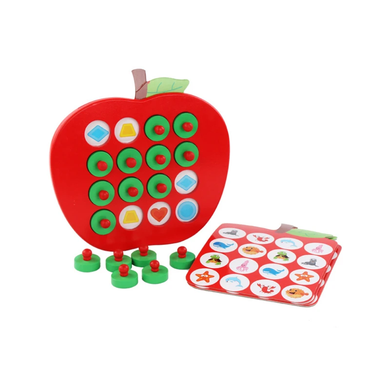 Tidlig Uddannelse 3D Puslespil Legetøj til Børn Træ-Apple Hukommelse Matching Spil Skak Familie Casual Spil Puzzle Ideel children ' s Day Gave