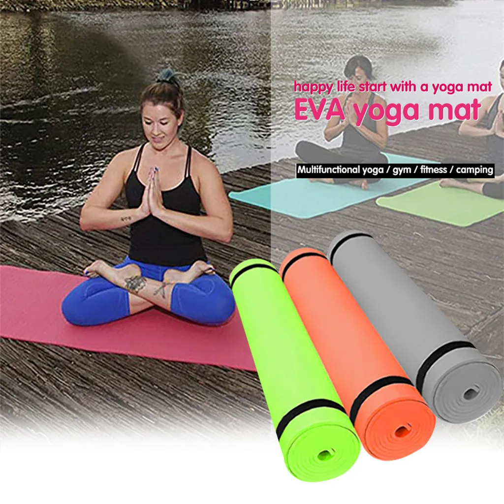 Yoga Måtten er 4mm Eva Tyk, Slidstærk yogamåtte, Non-slip Motion Fitness Pad Mat Kvinder, Udendørs Indendørs Bærbare Sport Fitness Måtter