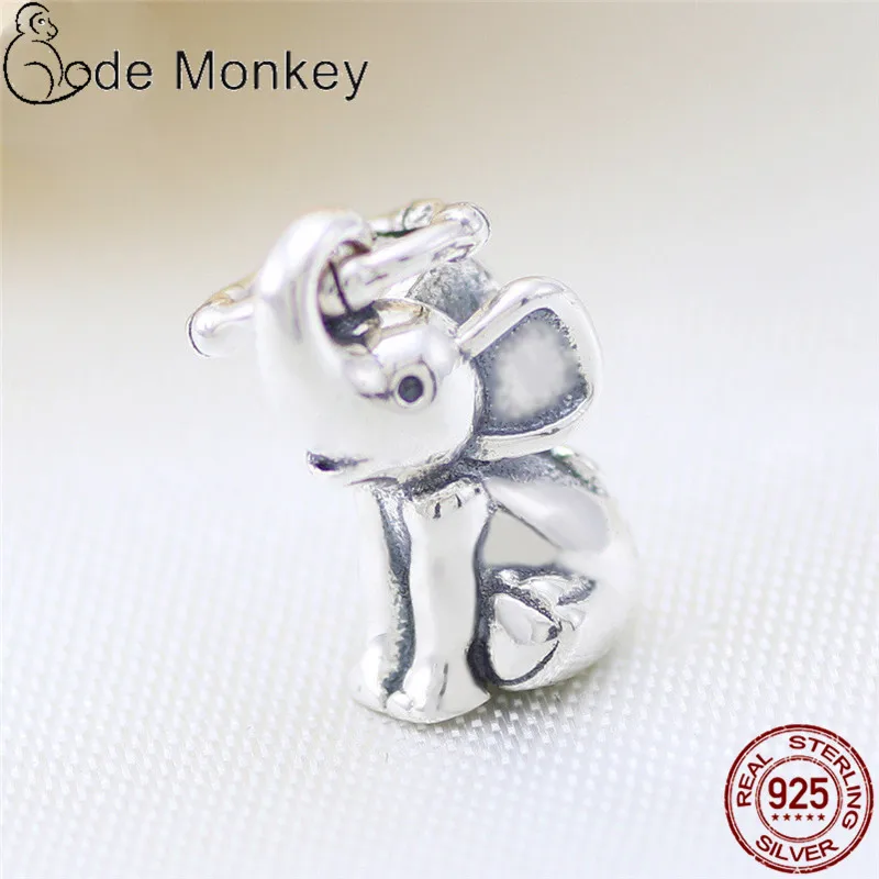 CODEDOG Klassiske Søde Elefant Charms Perler Passer Oprindelige 3mm Armbånd Ægte 925 Sterling Sølv Vedhæng DIY Smykker CMS1547