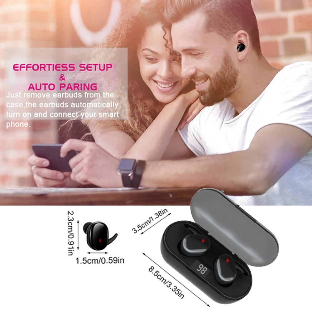 Q2 TWS Bluetooth-5.0 Wireless Touch støjreduktion Hovedtelefoner til Telefonen Hovedtelefoner