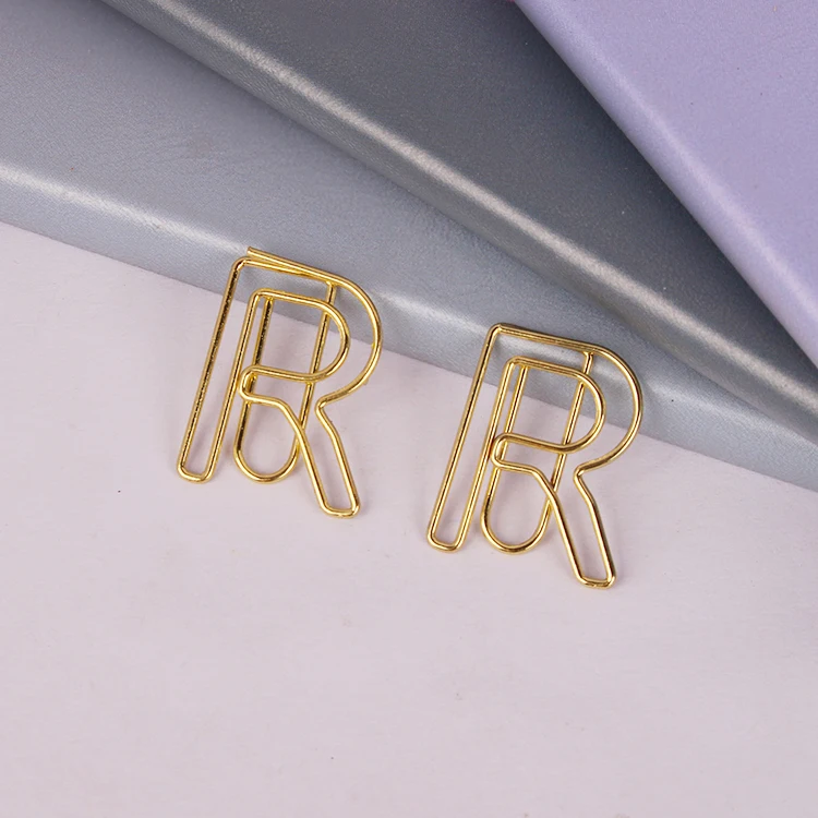 Golden bogstavet R Papir, Metal Nål Pin-Rose Gold Papir Nål 20 Dejlige Kontor Tilbehør Clips Clips Clips