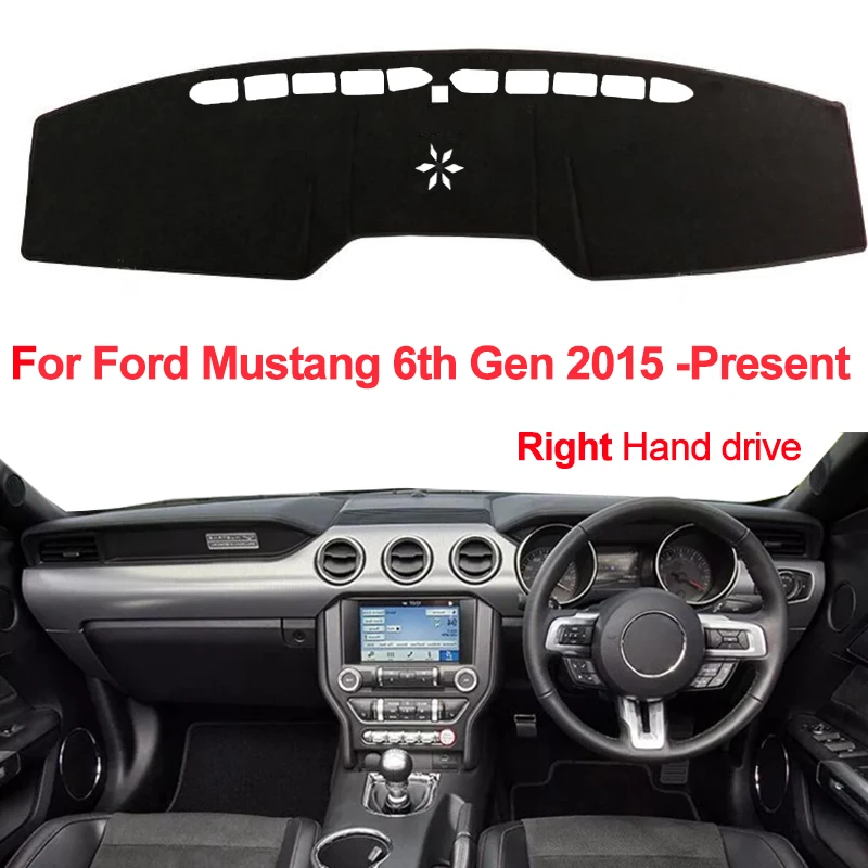 Bil Auto Dashboard Dækker Dashmat Pad Tæppe Dash 2 Lag For Ford Mustang 6th Gen 2016 2017 2018 2019 -til Stede RHD LHD