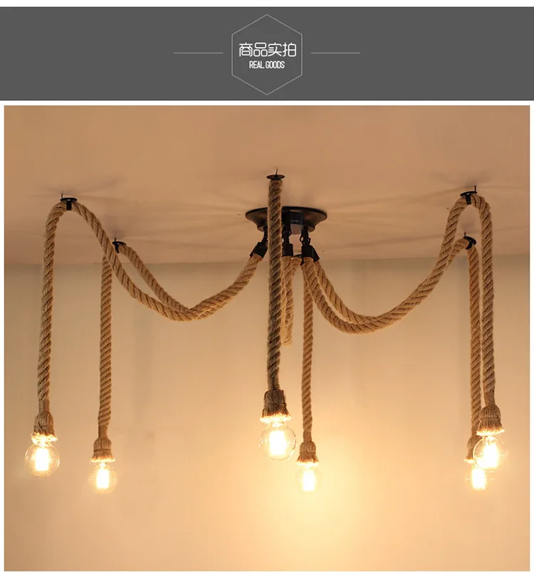 Hamp Reb lysekrone Til Shopping mall LED salon belysning loft spider lysekrone Lampe 6 10 Lys vintage chadnelier