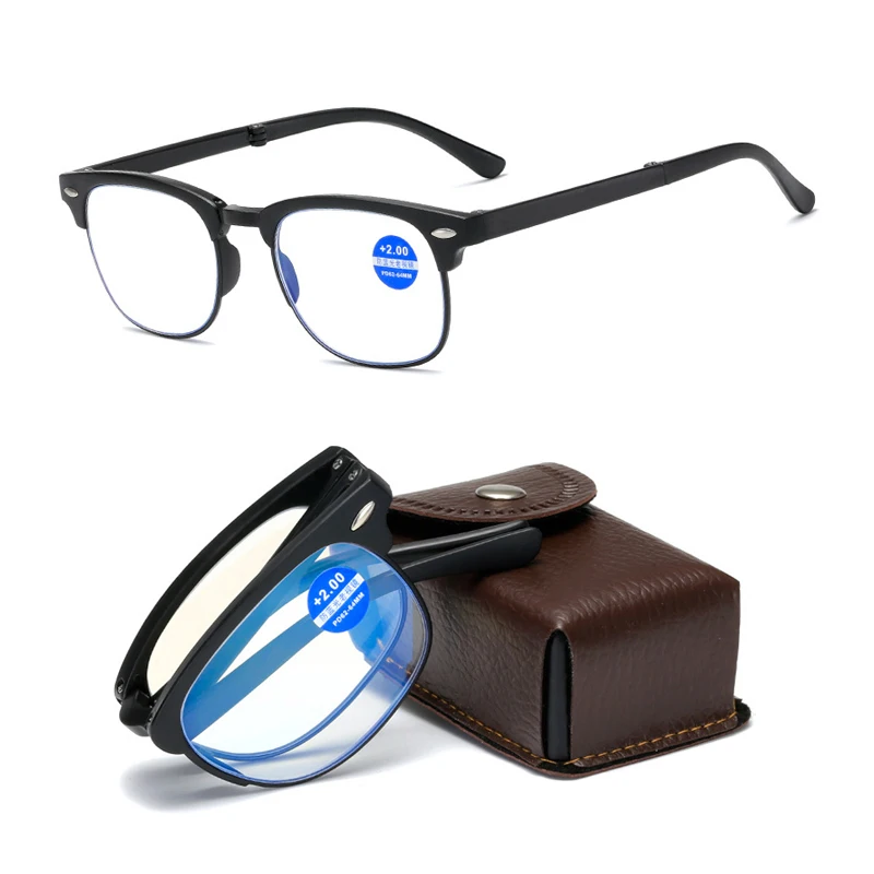 Seemfly TR90 Folde Anti Blå Lys Læsning Briller Med Briller Sag Bærbare Presbyopi Brillerne, Anti-træthed Beskyttelse Øje