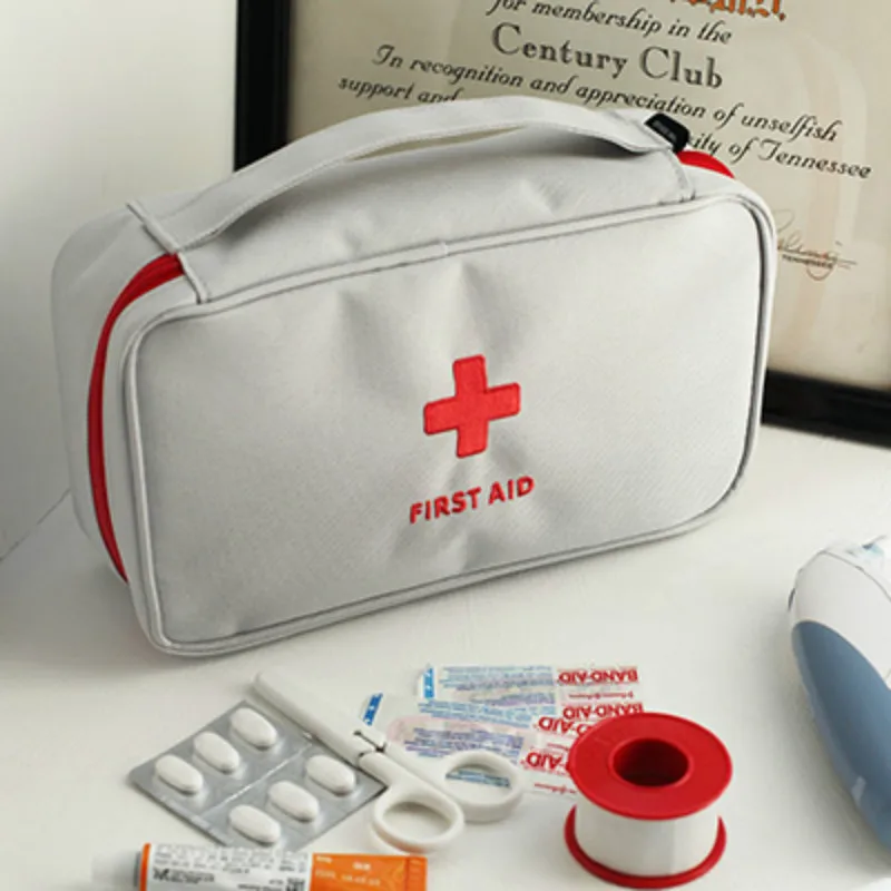 Travel Bag First Aid Kit Pakning Terninger Tom Vandtæt Sikkerhed Organizer Portable Medicinske Pille Pose Pose Udendørs Rejseetui