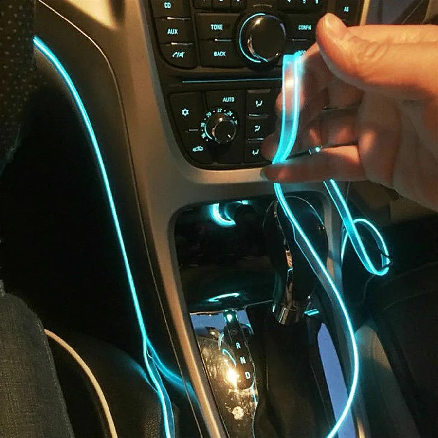 Bil Omgivende Lys opbevaringsboks Lys Footlight RGB(10 + 4 +4 ) med 8 m Optiske Fibre 64colors Trådløse Ingen Threading App Control