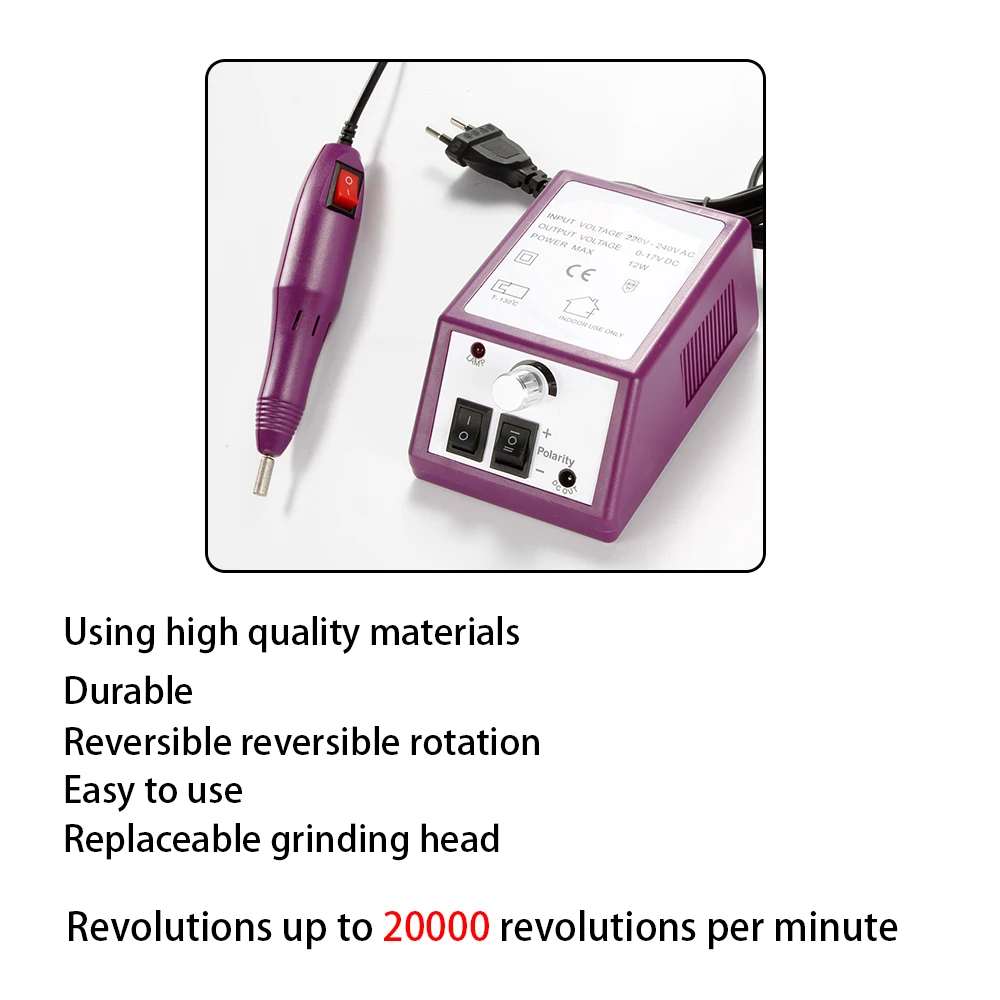 20000RPM Elektrisk Negle Bore Bits Manicure Sæt Slibe-Mill Cutters Gel Neglebånd Remover neglefil Kit Pedicure Nail Art Machine