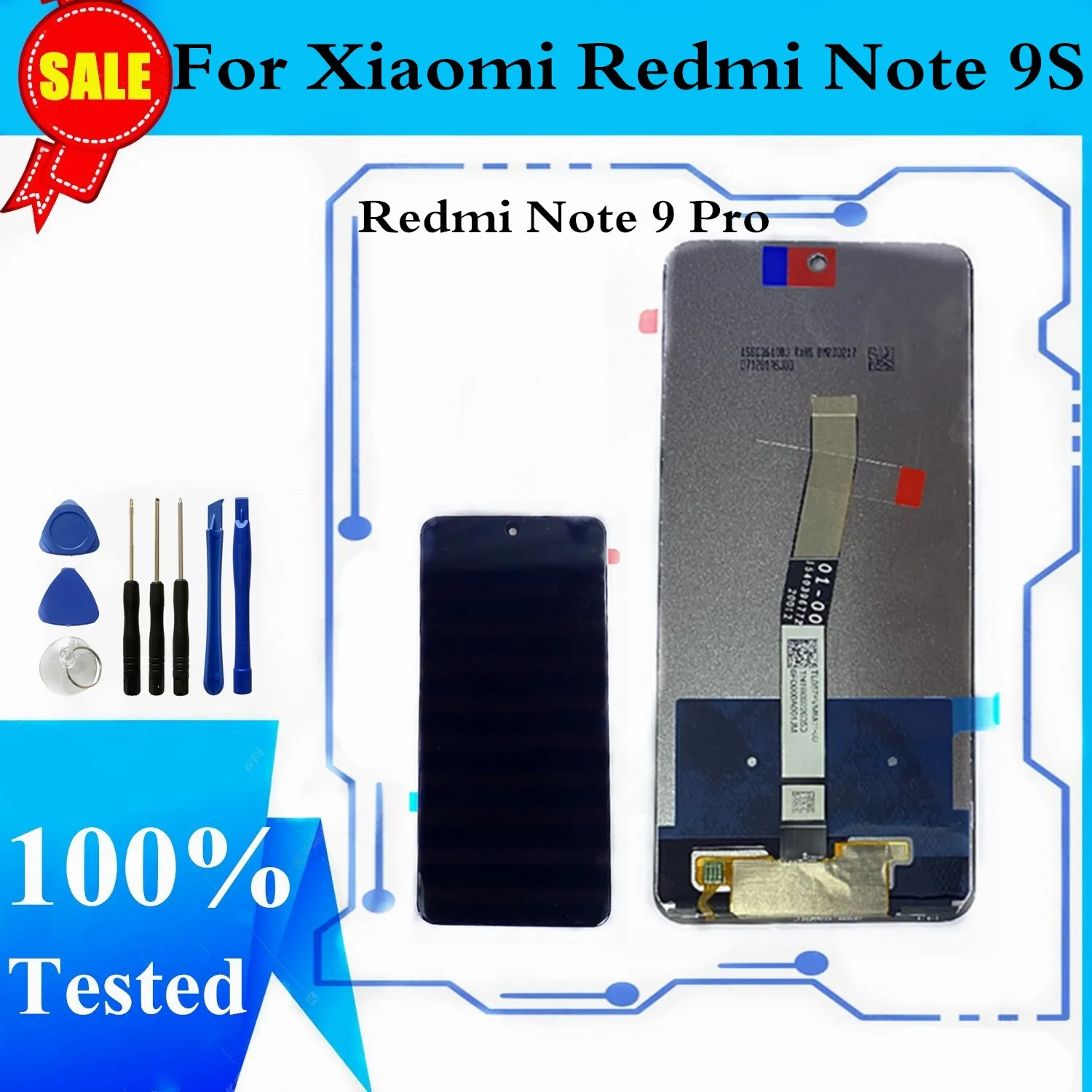 LCD-For Xiaomi Redmi Note 9 Pro LCD-Skærm Touch Skærm Digitizer Til Xiaomi Redmi Bemærk 9S Skærm Udskiftning
