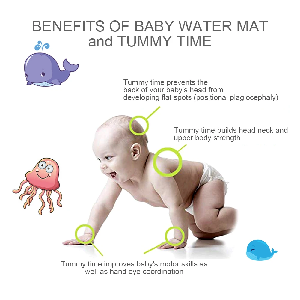Oppustelige Baby Vand Mat Spædbarn Tummy Time Playmat lille Barn Sjov Aktivitet Spille Center for Sensory Stimulation, motorik Legetøj
