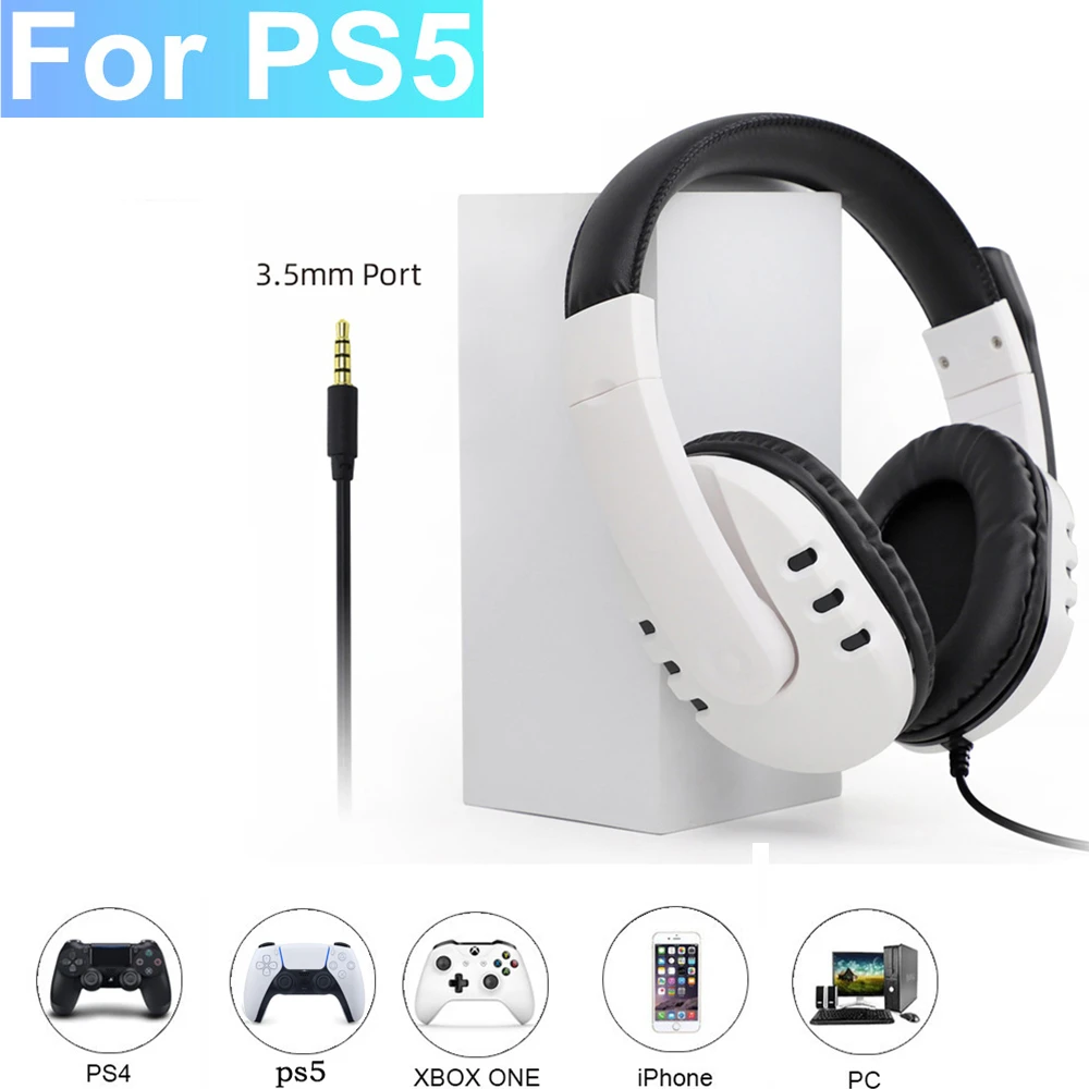 PS5 Gamer Headset Hovedtelefon PC 3,5 mm Til Xbox, en PS4 PC PS3 NS Headsets Surround Sound Gaming Overear Bærbar Gamer Tablet