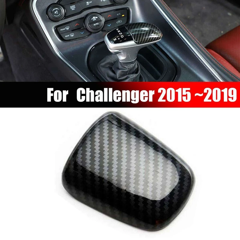 For Dodge Challenger Oplader-2019 Gear Shift Knappen kulfiber Look Dække Hovedet Trim-Kit